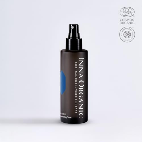 INNA Organic Rejuvenating Toner, Anti-Aging, Wrinkle Care, Fine Lines & Tightening, EWG & Cosmos Certified | Frankincense Essential Oils Infused Skin Care | Luxury Clean Beauty