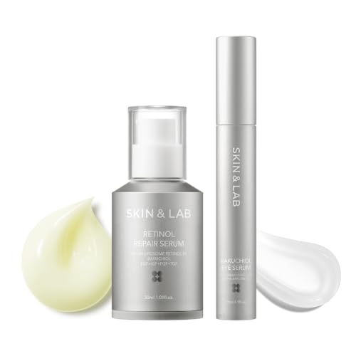 [SKIN&LAB] Anti-aging Skincare Set for Face & Eye Wrinkle: Includes Retinol Serum and Bakuchiol Eye Serum