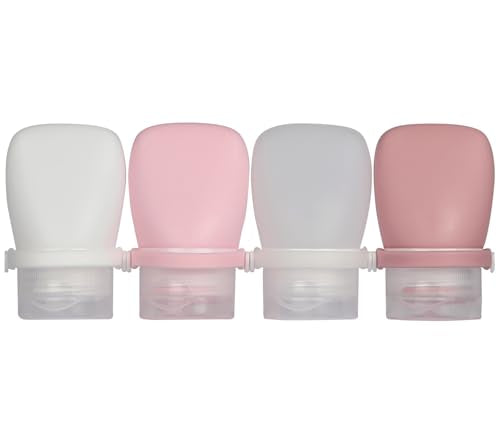 1oz Silicone Travel Bottles 4-Pack, Leak-Proof TSA Approved