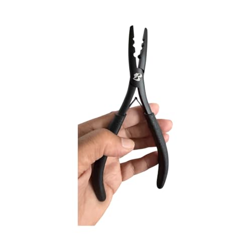 Professional Hair Extension Pliers 7" ? Microlink Beads Remover & Weft Extension Tool | Stainless Steel Hair Styling Accessory for Salon & DIY Extensions ? 2 Hole, Black By MIRACLE