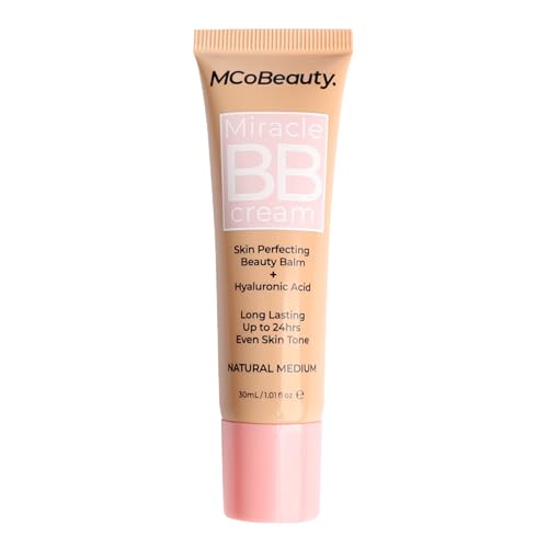 MCoBeauty - Miracle BB Cream - Primes and Tints - Everyday Skin Tone Balancing Face BB Cream - Contains Hyaluronic Acid and Glycerin - Natural Medium