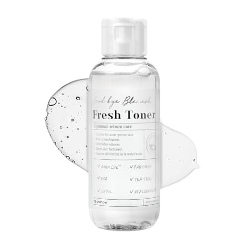 MIZON Goodbye Blemish Fresh Toner, BHA, Niacinamide for Excessive Sebum, Troubled Skin, Acne Treatment, Breakout Treatment, Korean Skincare, Acne Spot Treatment, Smooth Skin (120ml/4.05 fl. oz.)