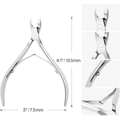 4 Packs Cuticle Nipper, Premium Stainless Steel Cuticle Trimmer for Manicure & Pedicure at Home/Spa/Salon [Silver]
