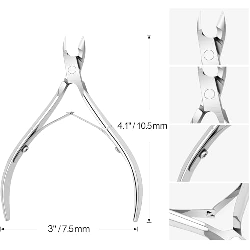 Professional Stainless Steel Cuticle Nippers 4-Pack - 1/2 Jaw Clipper