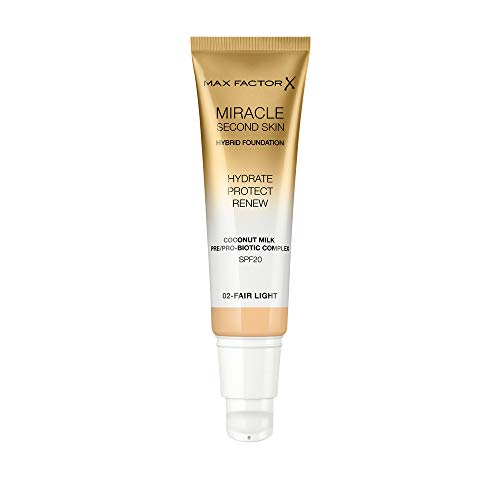 Max Factor Miracle Second Skin Hydrating Foundation, Fair-Light - 30 ml