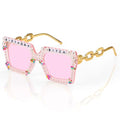 Etercycle Pink Square Birthday Sunglasses for Women