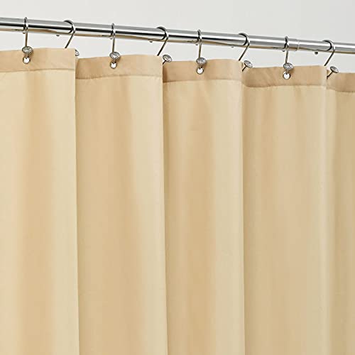 ALYVIA SPRING Waterproof Fabric Shower Curtain Liner with 3 Magnets - Hotel Quality Soft Cloth Shower Liner, Light-Weight & Machine Washable - Standard Size 72x72, Khaki