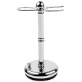Parker Deluxe Chrome STRAIGHT RAZOR & SHAVE BRUSH Stand ? Heavyweight Chrome-Plated Holder with Non-Slip Rubber Base ? Fits Straight, Barber Razors & 20?25 mm Shaving Brushes ? Wet Shaving Organizer