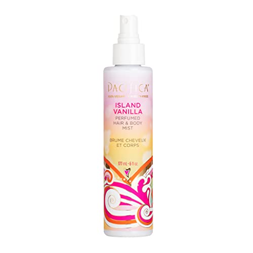 Pacifica Beauty, Island Vanilla Hair Perfume & Body Spray & Beauty, Island Vanilla Body Wash with Pump, Aloe + Hyaluronic Acid, Everyday Cleansing, Bath & Shower Gel, Essential Oils