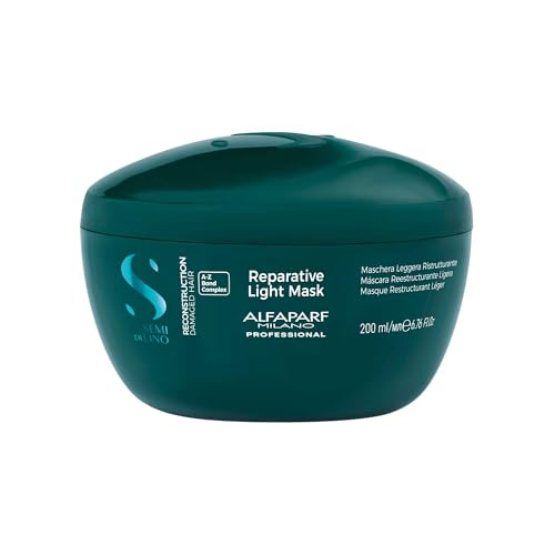 ALFAPARF MILANO Semi di Lino Reconstruction Bond Repair Hair Mask for Damaged Hair - Recommended for Fine Hair ? Hair Repair Mask - Restructures - Color Safe - Deep Conditioner - Vegan (6.88 oz)