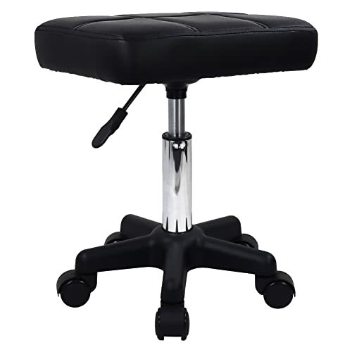 Height Adjustable Rolling Stool with Wheels - Spa Salon Massage