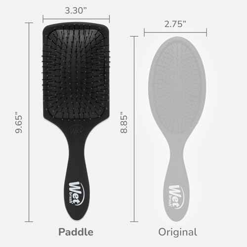 Wet Brush Paddle Detangler Hair Brush, Black Frost - Ultra-Soft IntelliFlex Detangling Bristles with AquaVent Design - Spread Hair Treatments Evenly - Glides Through Tangles For All Hair Types