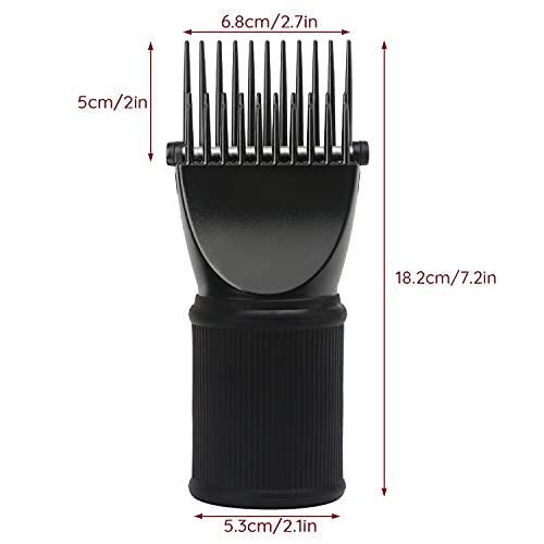Segbeauty Blow Dryer Comb Attachment - Dual Teeth Black Brush