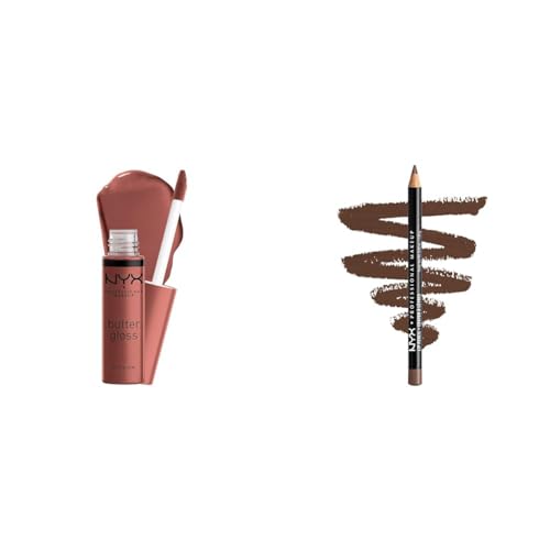 NYX Butter Lip Gloss & Slim Lip Liner Pencil Bundle