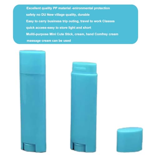FZBNSRKO 5ml 100Pcs Empty Oval Deodorant Lip balm Tubes Containers Twist-up Refillable Containers for Lipstick,Chapstick,Homemade Lip balm,DIY Deodorants(Sky Blue)