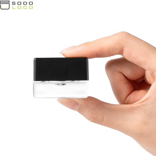 (150 Pack) 5ml Square Clear Glass Jars with Child-Resistant Lids ? PTFE Lined Caps ? Airtight Storage