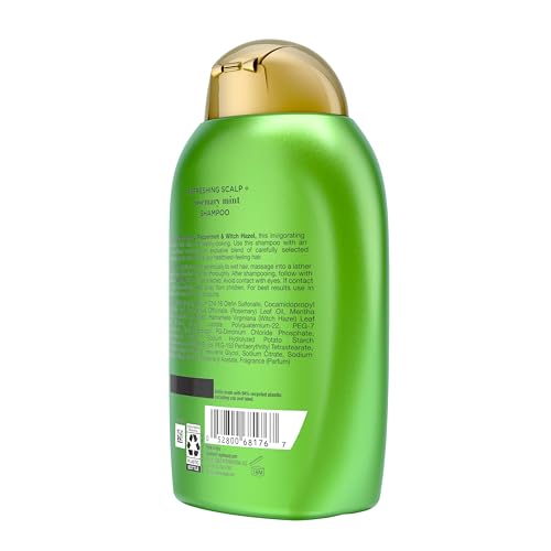 OGX Extra Strength Refreshing Scalp + Rosemary Mint Shampoo,Clarifying Shampoo for Oily Hair Visibly Helps Remove Oil & Residue to Clear Away Buildup,Sulfate-Free Surfactants,13 fl. oz,(Pack of 2)