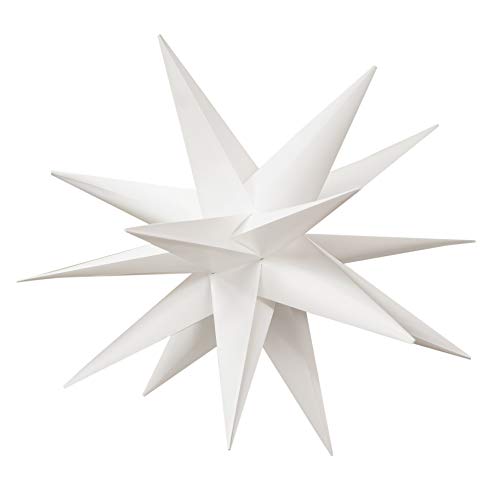 Elf Logic Large 30” Easy Assembly Warm White LED Moravian Star - Hanging Outdoor Christmas Light - Use as Holiday Decoration, Porch Light, 3D Fixture, Advent Star, Wedding & Ballroom Venue Decor