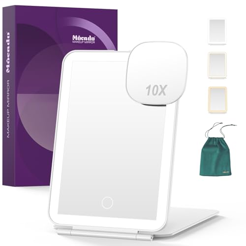 Mocado LED Foldable Makeup Mirror 5x7" 3 Color Lights USB Rechargeable