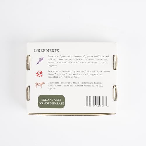 Handmade Beef Tallow Lip Balm Set - Organic & Natural Moisturizer