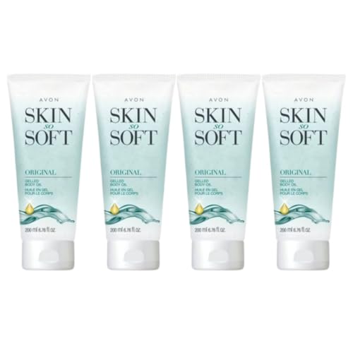 Avon Skin So Soft Original Gelled Body Oil, 4 Pack ? Lightweight Moisturizing Body Oil with Silky Finish, Fresh Botanical Scent, 6.76 fl. oz. Each