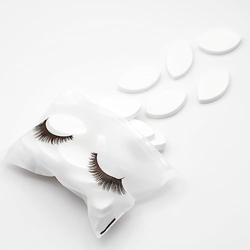 25 pcs Practice Sponges for Beginner Lash Artists | Eyelash Extension Eye Shape Sponges | Lash Extension Supplies (White)