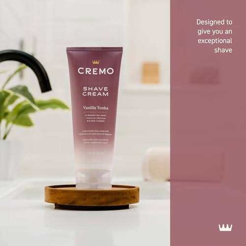 Cremo Women¡¯s Shaving Cream Sensitive Skin, Moisturizing, Vanilla Tonka, Ultra-Slick Shave Cream for Women, Fights Nicks, Cuts and Razor Burn, 6 Fl Oz