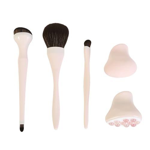 Professional 5-Piece Makeup Brush Set with Sponge & Facial Roller Gift Box
