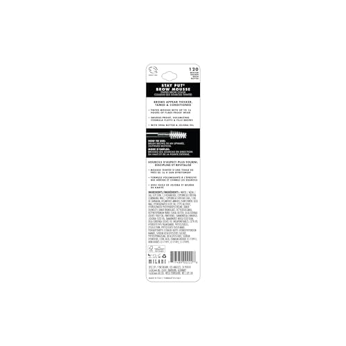 Milani Brow Tint- Stay Put Tinted Brow Mousse, Nourishing, High-Pigment infused with Shea Butter, Jojoba Seed Oil & Panthenol Vitamin B5 - Medium Brown