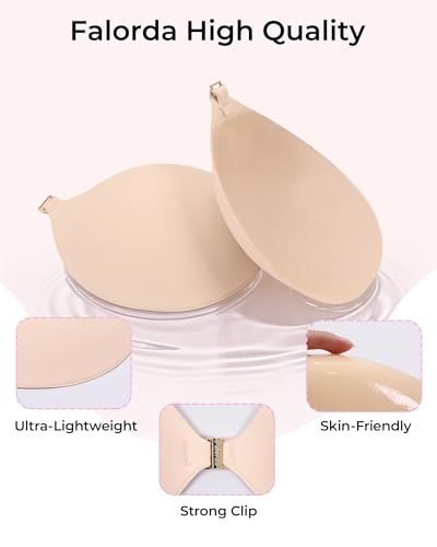 Falorda Backless Strapless Adhesive Bra - Reusable & Invisible