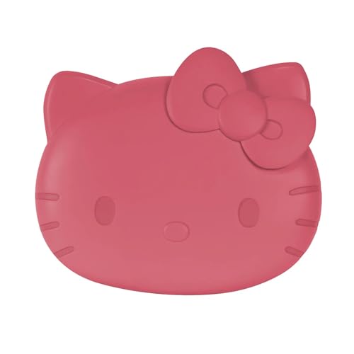 Impressions Vanity Hello Kitty Kawaii Compact Mirror with Touch Sensor Switch for Adjustable Brightness, Lighted Makeup Mirror with LED Lights and 2X Magnifying Mirror (Red)