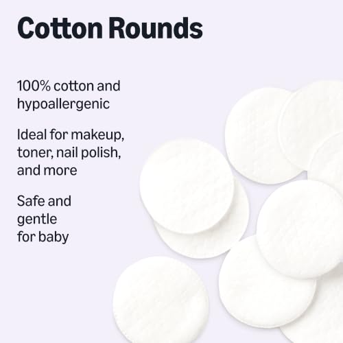 Cotton Rounds 100 Count - Hypoallergenic & Soft for Sensitive Skin, Pack of 1