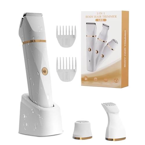 Bikini Trimmer for Women Waterproof,3 in 1 Electric Razors for Women,IPX7 Waterproof Hair Trimmer and Facial Hair Remover for Wet & Dry