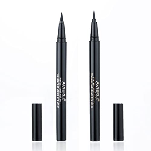 Waterproof Liquid Eyeliner -2Pens Black Eyeliner Long Lasting&Smudgeproof Makeup Liner Easy Liquid Pen 0.03 Fl. Oz (Black)