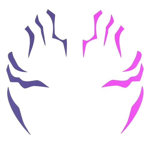 Purple Temporary Tattoo Stickers ? 4 PCS Purple Tattoos and 4PCS UV Fluorescent (Under Altraviolet Lamps) Temporary Tattoos Realistic Waterproof Body Art for Cosplay, Halloween, and Party Makeup