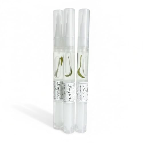 Honeysuckle Cuticle Oil Trio (CLEAN BEAUTY AWARD WINNER) Professional Manicure and Pedicure Set- Nourishes, Strengthens, Protects (Pack of 3)