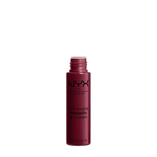 NYX Soft Matte Metallic Lip Cream in Madrid - Cranberry Red