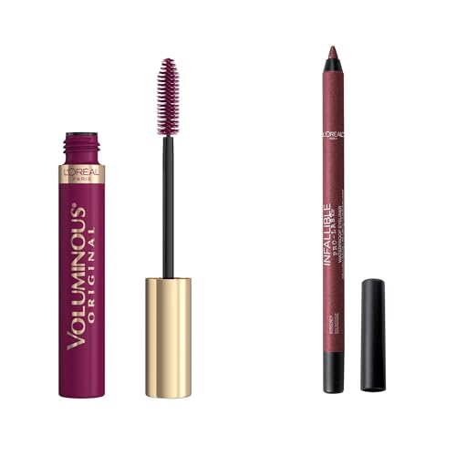 L¡¯Or?al Paris Makeup Bundle, Includes Voluminous Original Deep Burgundy Mascara and Infallible Pro-Last Pencil Burgundy Eyeliner, 1 Eye Makeup Set