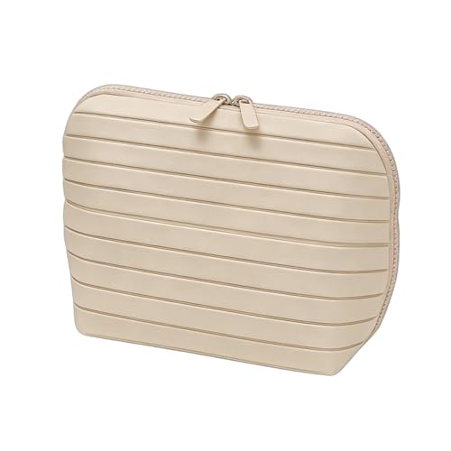 Parallel Traveler Makeup Bag with Brush Holder - Striped Apricot S