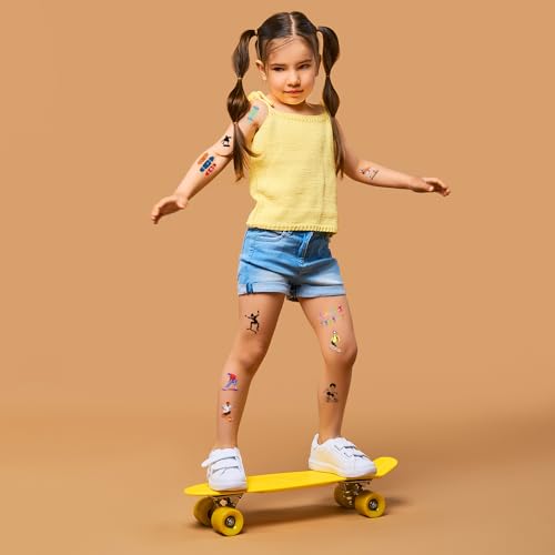 Oringaga 300 Skateboard Party Temporary Tattoos Stickers Sport Birthday Baby Shower Party Supplies Goodie Bag Stuffers Favors Prize Motivational Stickers