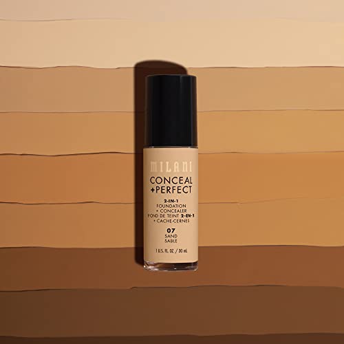 Milani Medium Beige Liquid Foundation Concealer - Flawless Complexion, Cruelty-Free, Covers Blemishes