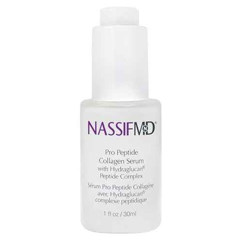 NassifMD Pro Peptide Collagen Serum, Clinical Grade with Premium Ingredients for Hydrated Smooth Skin, Lightweight Fast-Absorbing Anti-Aging Formula for Softer Texture and Healthy Glow, 1 oz