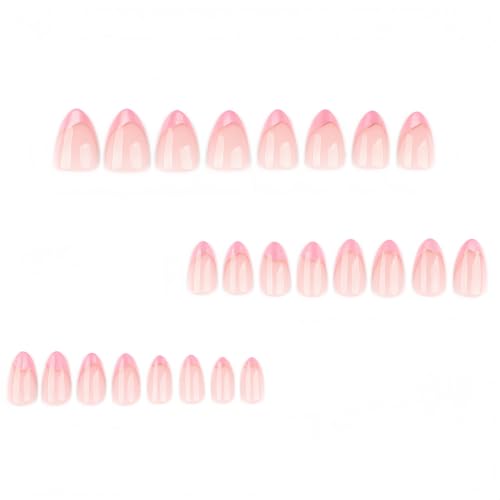 Gilded Pink Shimmer French Press On Nails 72-Piece Short Almond Cat Eye Tips Kit