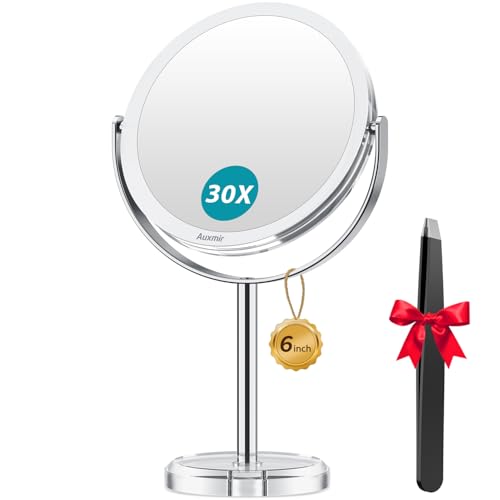 Auxmir 30X/1X Double-Sided Magnifying Makeup Mirror with Stand
