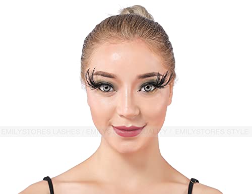 Black Wing Faux Feather Costume Eyelashes for Black Swan Cosplay