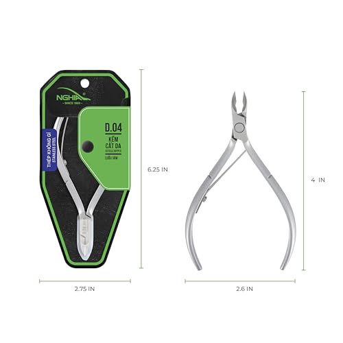 NGHIA D-04 Cuticle Nipper Jaw 14 - Stainless Steel Professional Nail Trimmer