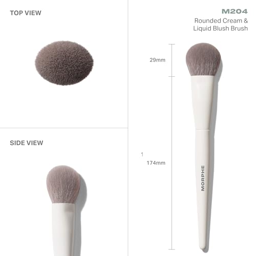 Morphe Rounded Liquid & Cream Blush Brush - Dense Makeup Tool for Sculpting & Blending