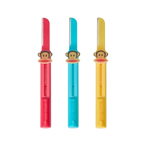 Paul Frank Retractable Dermaplane Facial Razor Set - Smooth & Exfoliate Skin (3 pack)