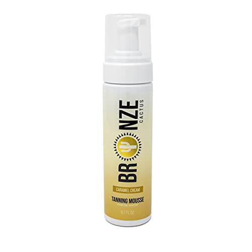 Bronze Cactus Caramel Cream Tanning Mousse | Easy Application & Instant Gratification | Dries Immediately Without Leaving You Sticky | Non-Scented, Streak Free