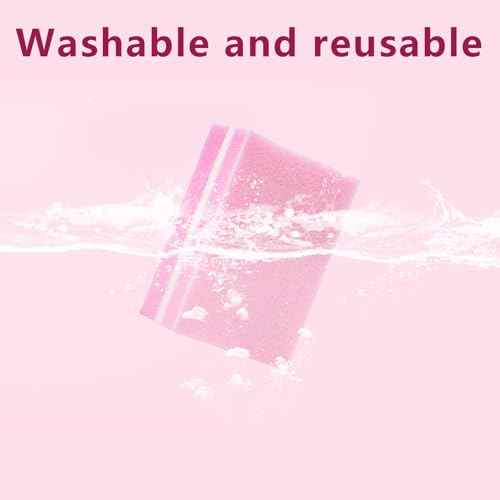 Nail Buffer Block, Dual Grit Sponge Nail File for Nail Sanding, 4 Piece Pink Manicure Tools for Nail Sanding and Manicure, Ideal for Nail Salons and Home Use